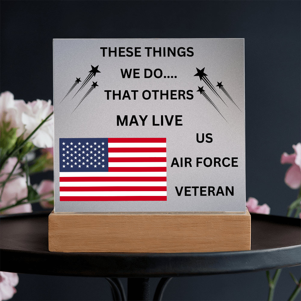 US Air Force Veteran Printed Acrylic Square Plaque