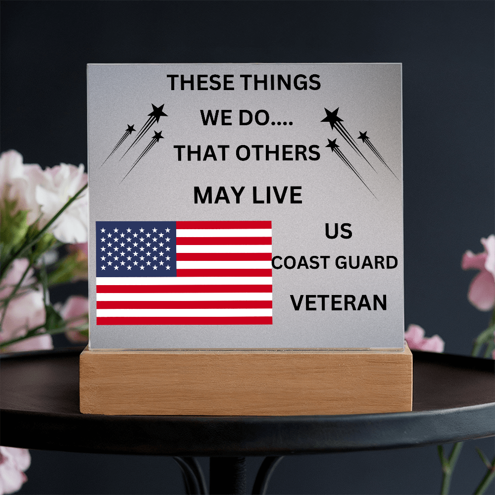 US Coast Guard Veteran Printed Acrylic Square Plaque