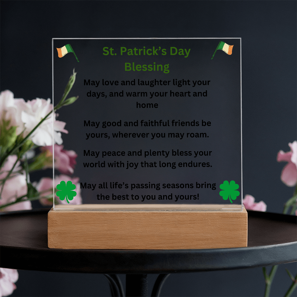 St. Patrick's Day Blessing Printed Acrylic Square Plaque