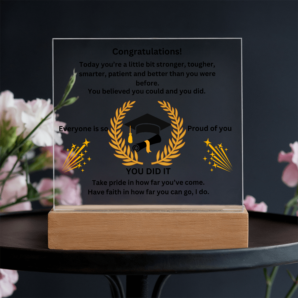 Congratualtions! Graduation Printed Acrylic Square Plaque
