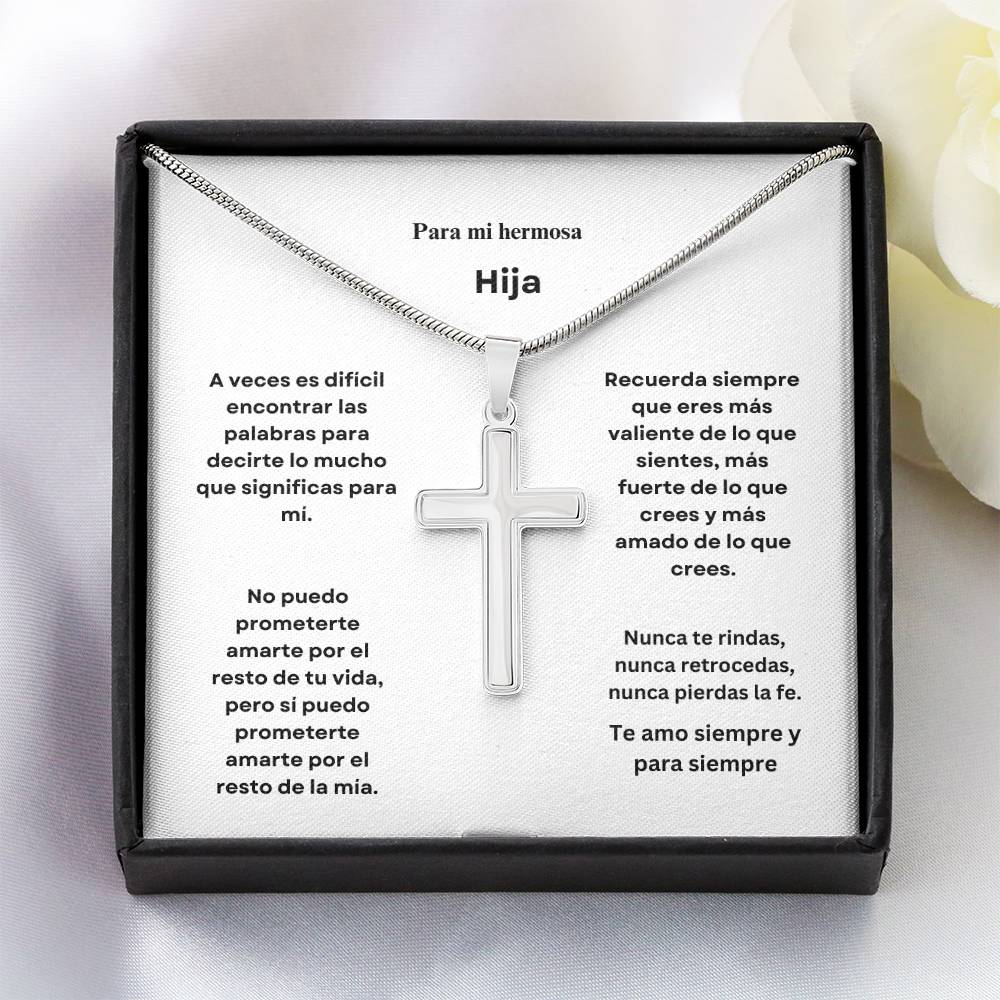 Spanish To My Beautiful Daughter Cross Necklace