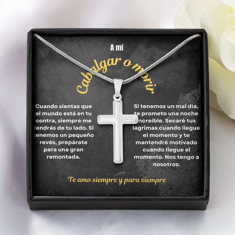To My Ride or Die Cross Necklace Spanish