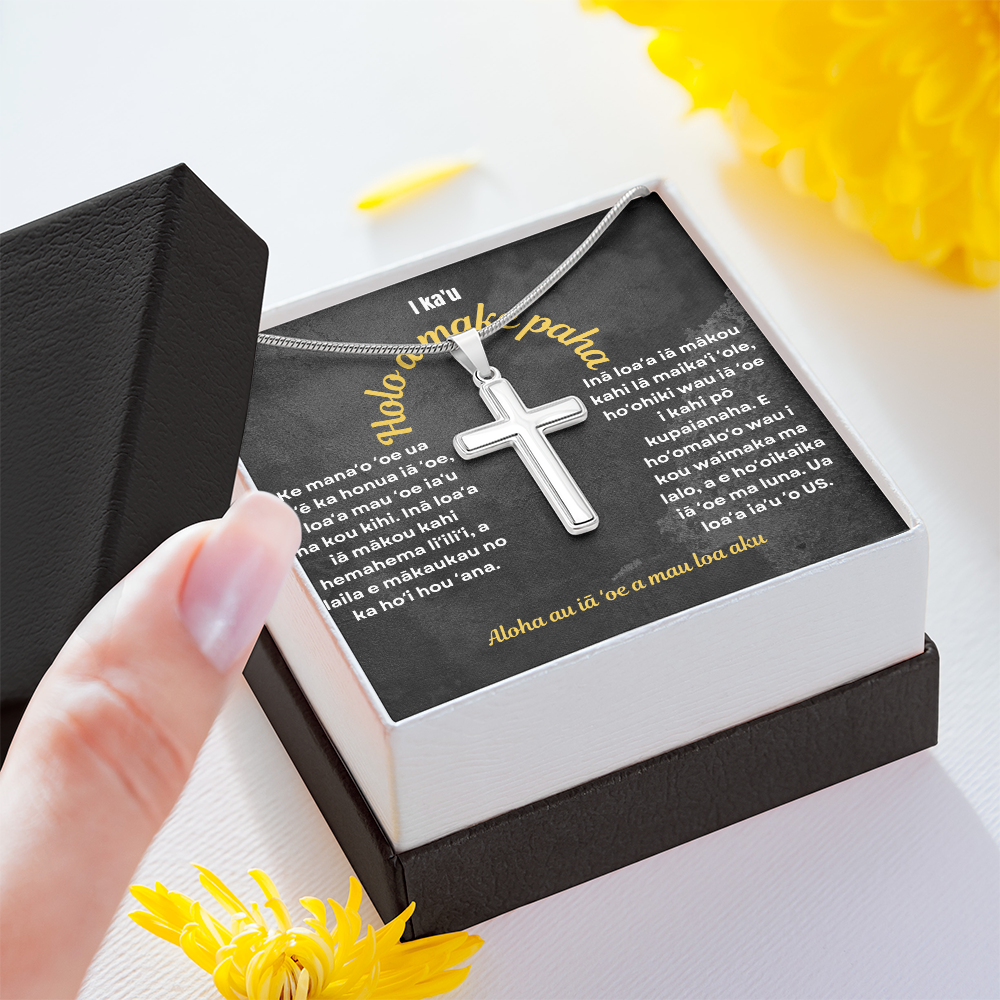 To My Ride or Die Cross Necklace Hawaiian