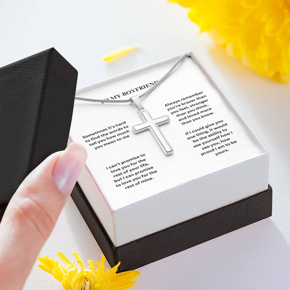 To My Boyfriend Cross Necklace
