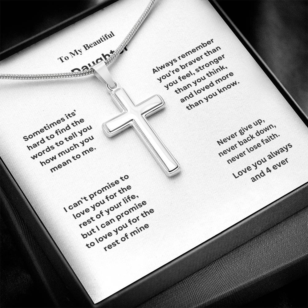 To My Beautiful Daughter Cross Necklace