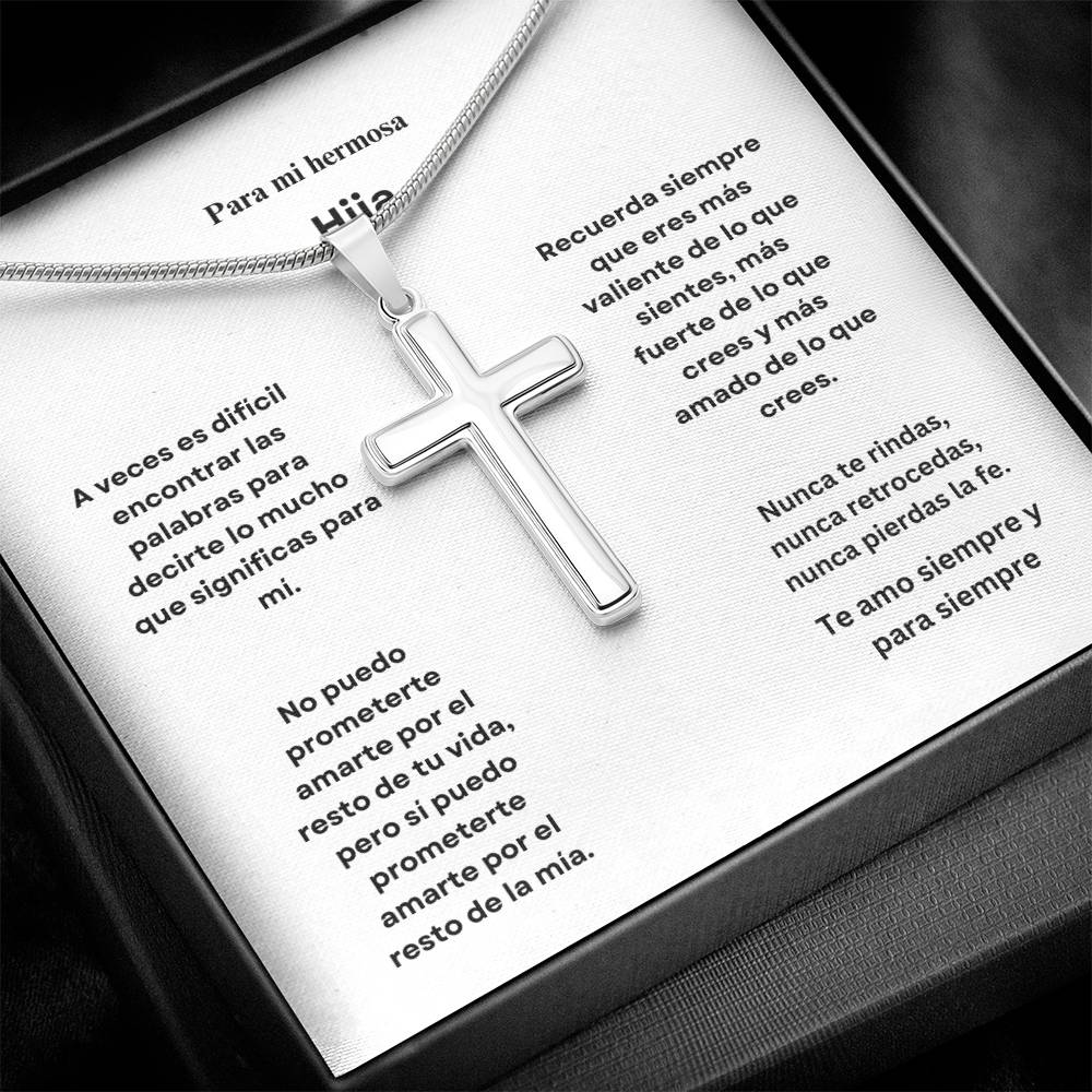 Spanish To My Beautiful Daughter Cross Necklace
