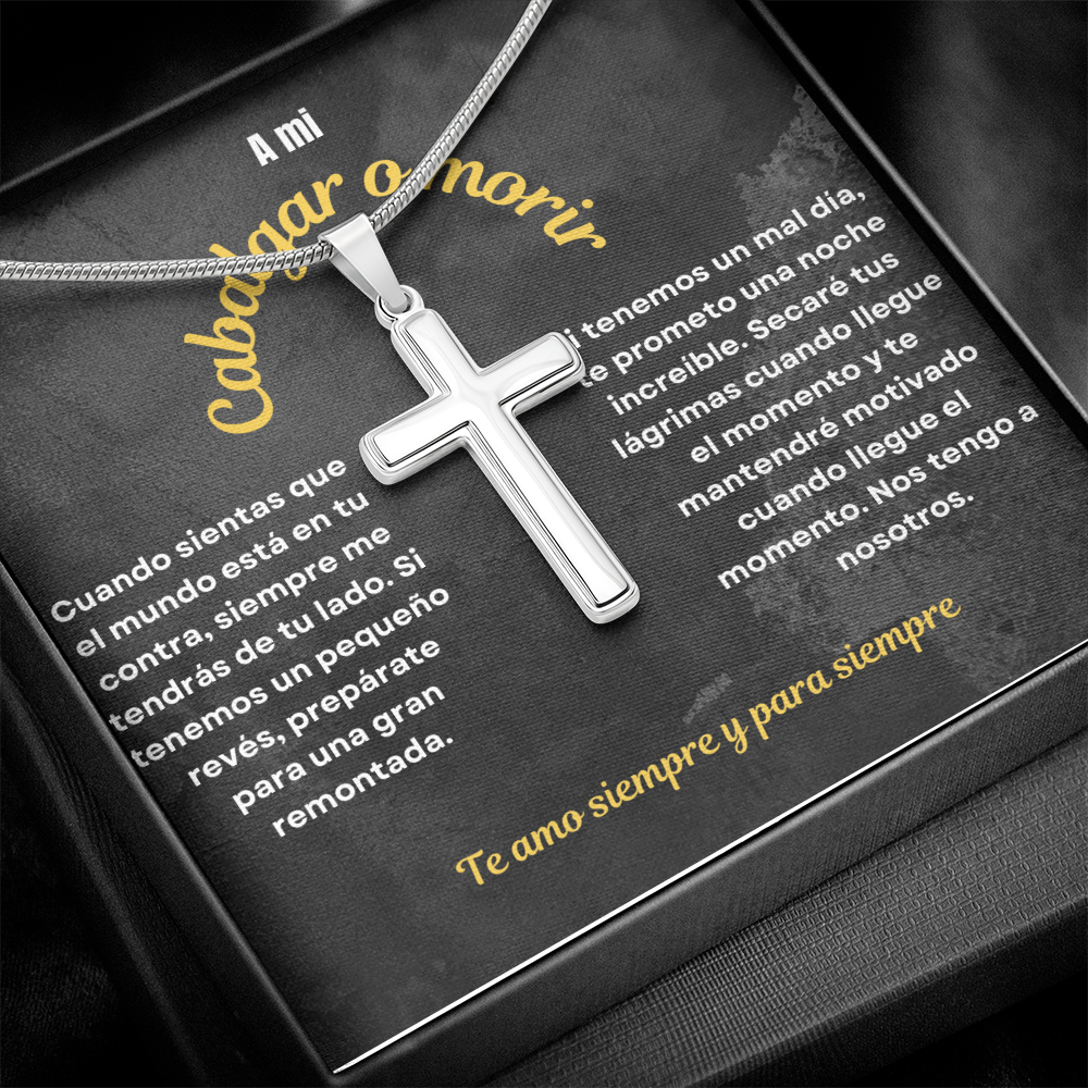 To My Ride or Die Cross Necklace Spanish