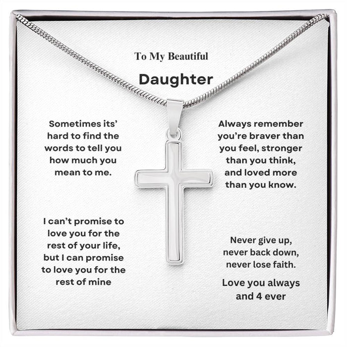 To My Beautiful Daughter Cross Necklace