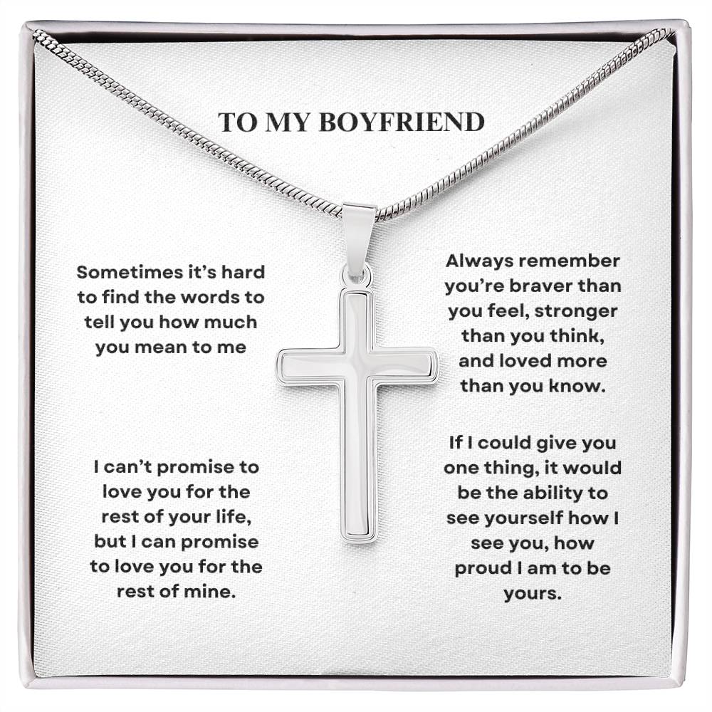 To My Boyfriend Cross Necklace