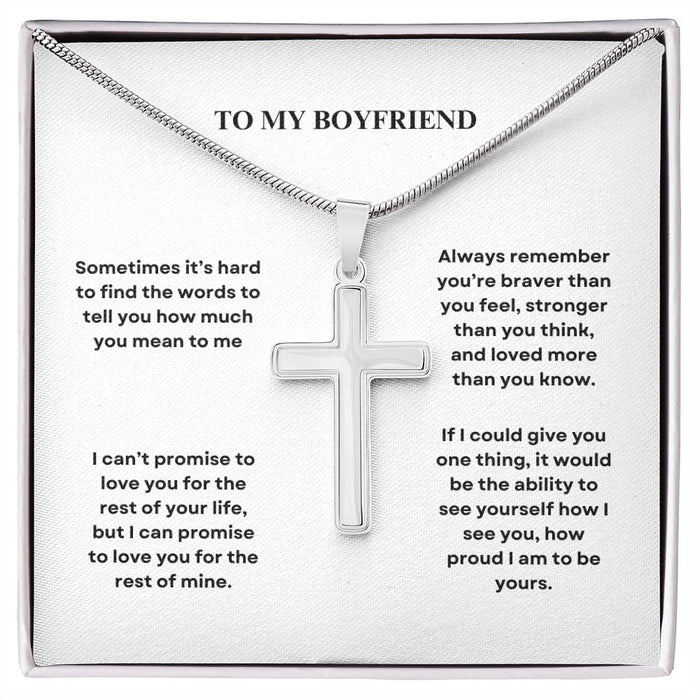 To My Boyfriend Cross Necklace