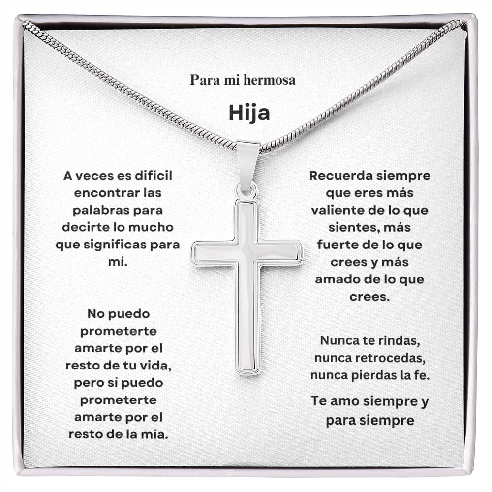 Spanish To My Beautiful Daughter Cross Necklace