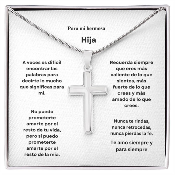 Spanish To My Beautiful Daughter Cross Necklace