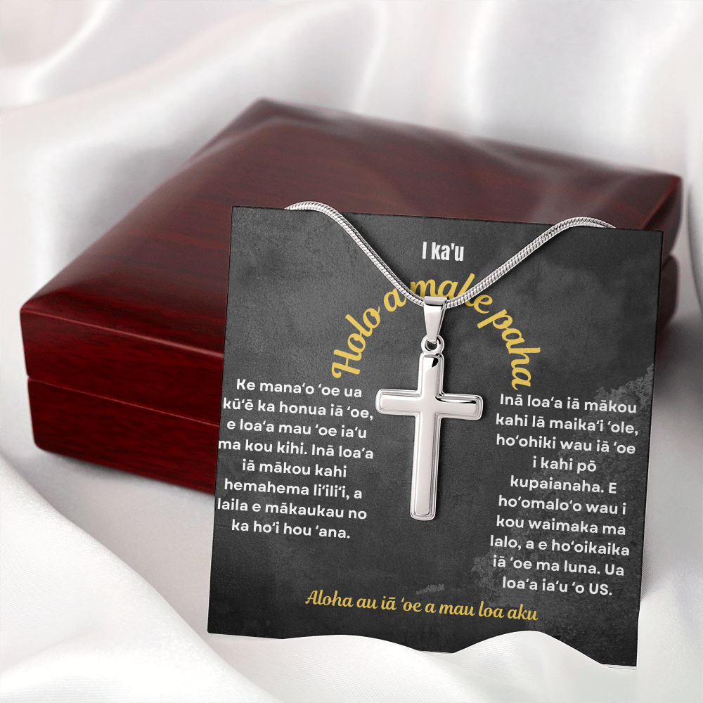 To My Ride or Die Cross Necklace Hawaiian