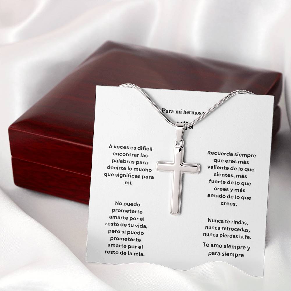Spanish To My Beautiful Daughter Cross Necklace