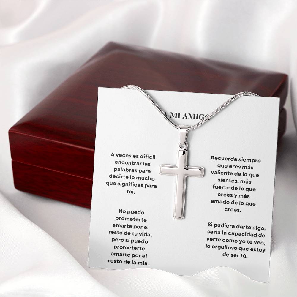 Spanish My Boyfriend Cross Necklace