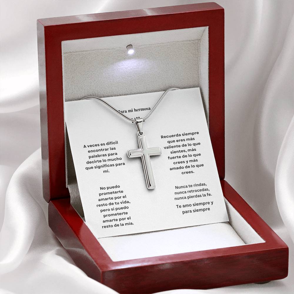 Spanish To My Beautiful Daughter Cross Necklace