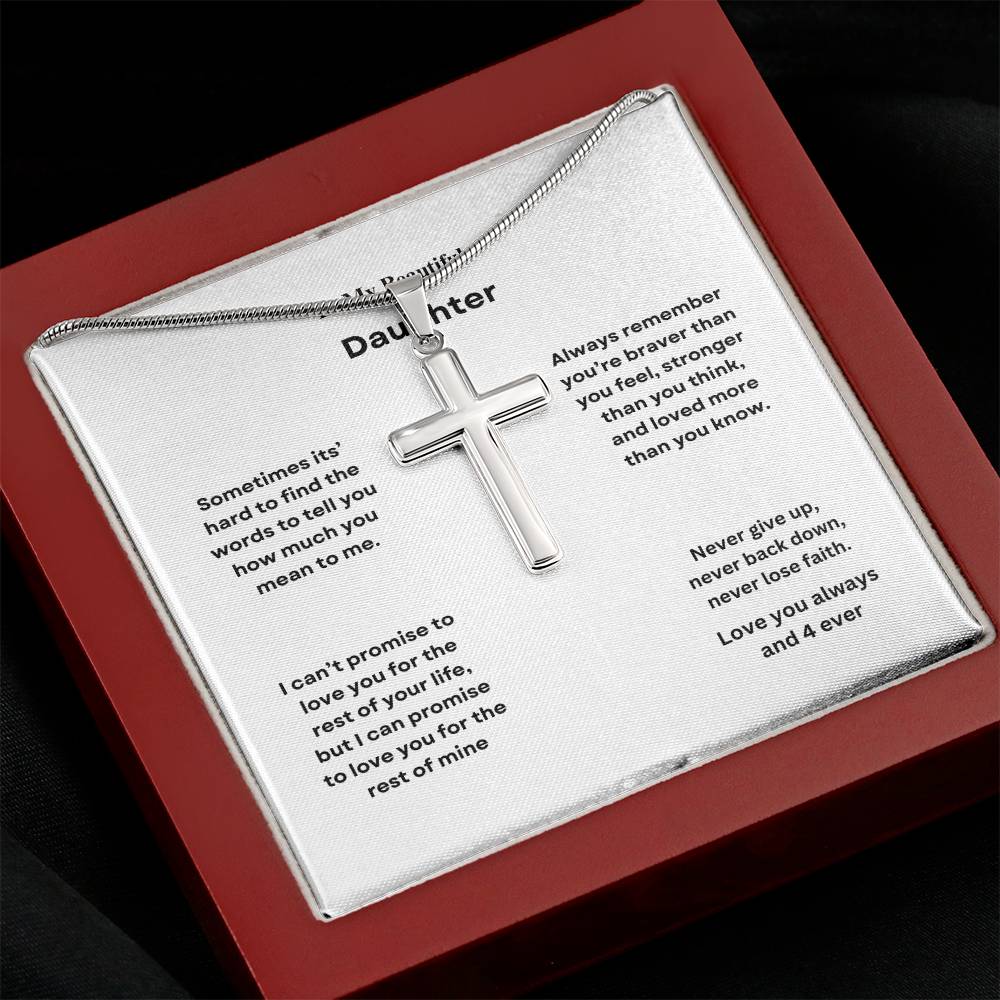 To My Beautiful Daughter Cross Necklace