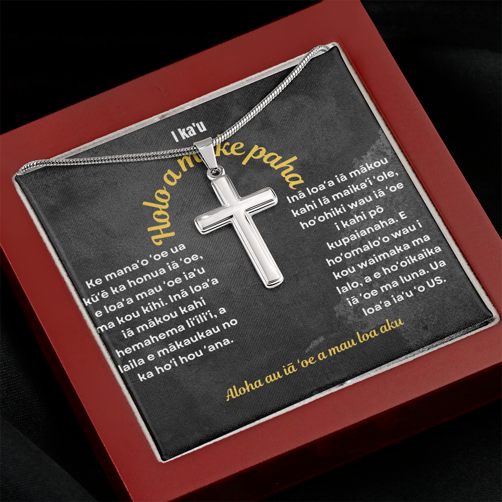 To My Ride or Die Cross Necklace Hawaiian