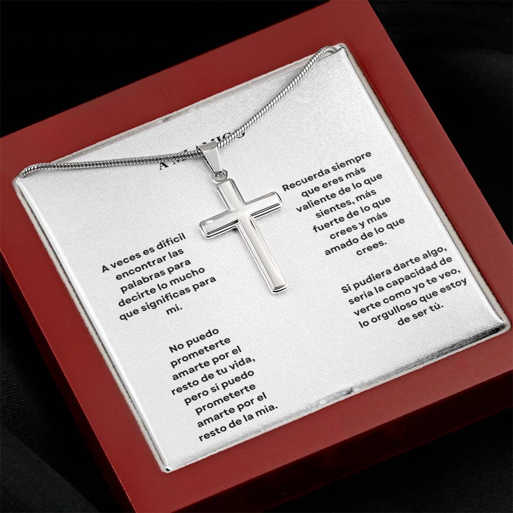 Spanish My Boyfriend Cross Necklace