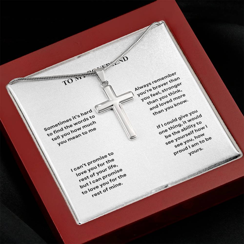 To My Boyfriend Cross Necklace